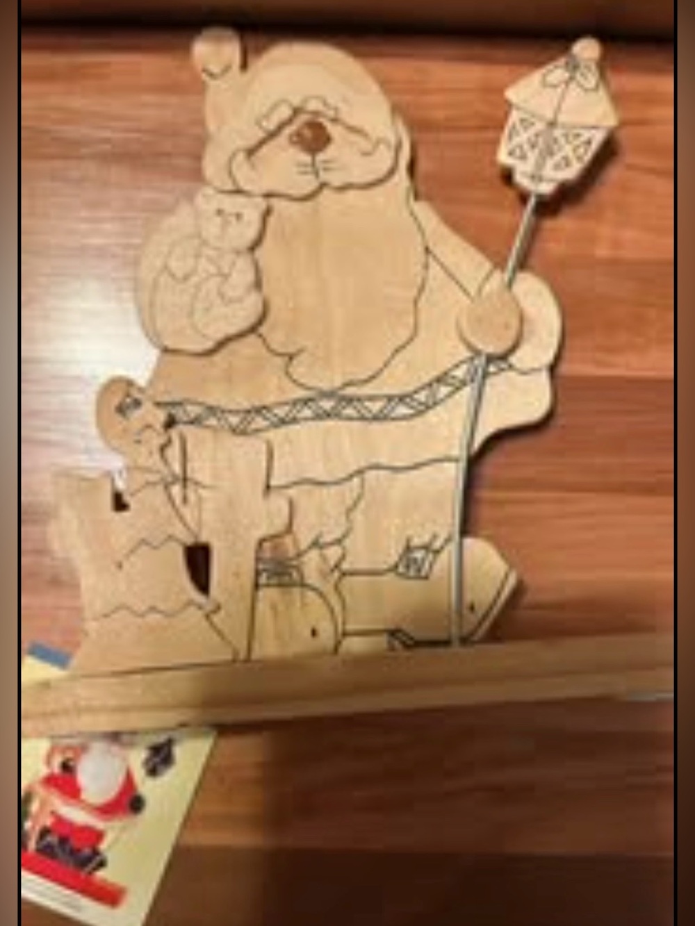 Unfinished Wooden Christmas Santa Claus Standee Figure for DIY Painting/Coloring